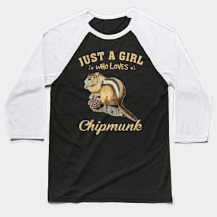 Just A Girl Who Loves Chipmunk Love, Trendy Tee for Animal Admirers Baseball T-Shirt